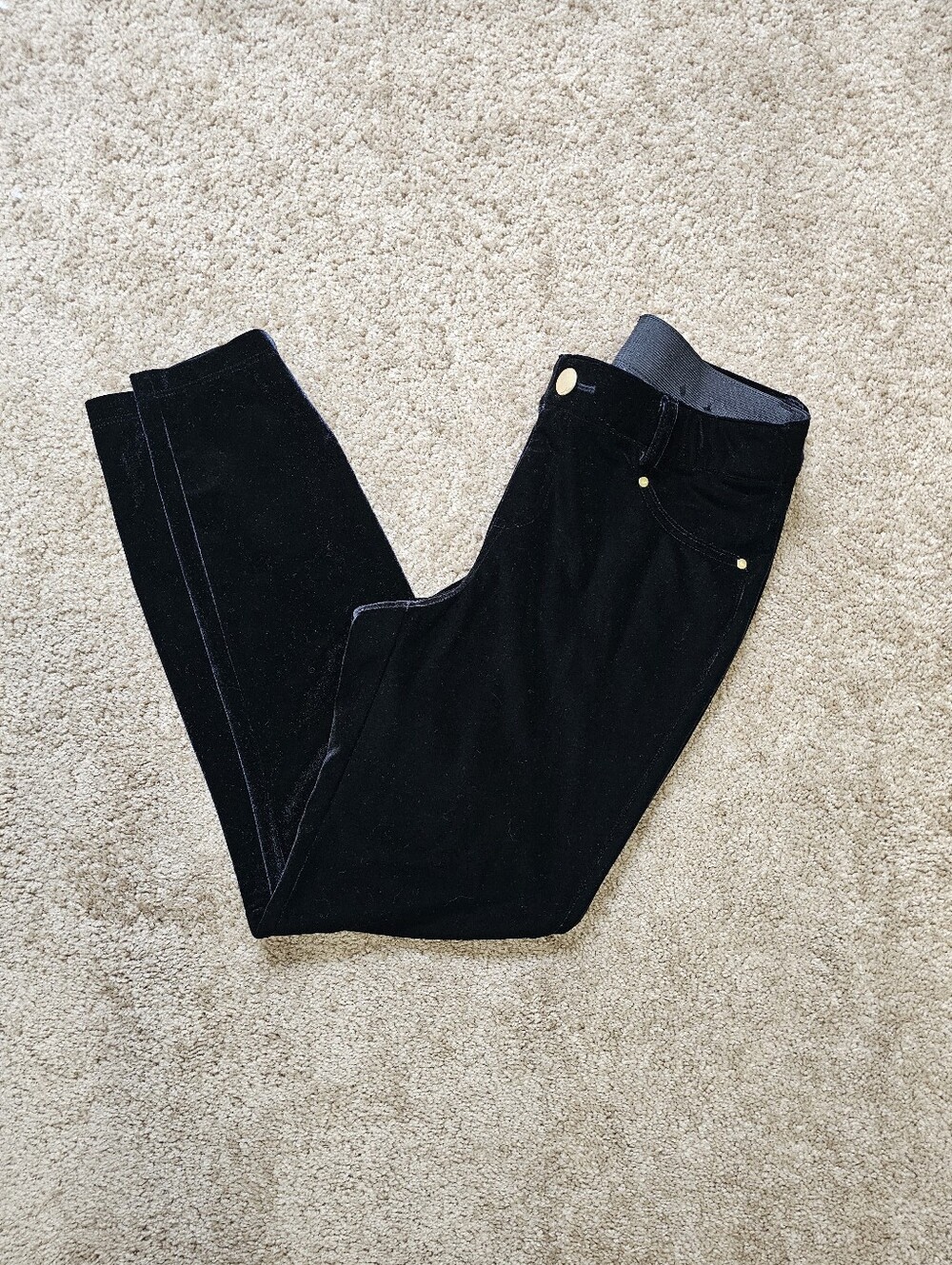 INC International Concepts Black Skinny Velvet Jeans 8P